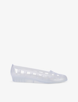 ANCIENT GREEK SANDALS: Elli wedge-heel mesh-textured PVC flats