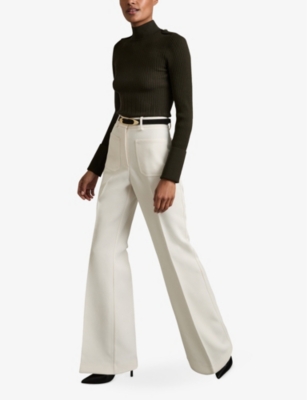 REISS: Vienne ribbed high-neck knitted top