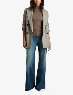 REISS: Vienne ribbed high-neck knitted top