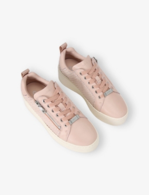 CARVELA WOMENS CARVELA CONNECTED ZIP FLATFORM LEATHER LOW-TOP TRAINERS 