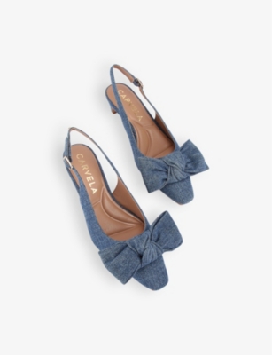 CARVELA WOMENS CARINA BOW-EMBELLISHED DENIM COURTS EUR 39 / 6 UK 