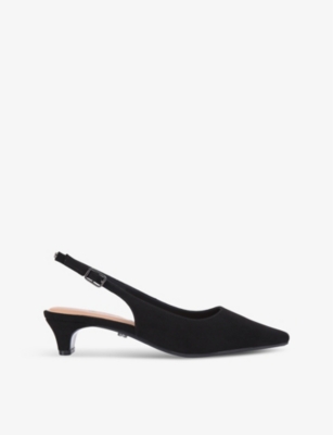 Carvela Womens Black Carina Slingback Faux-leather Courts