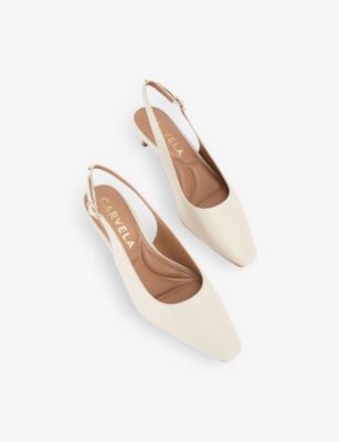 CARVELA WOMENS BONE CARINA SLINGBACK FAUX-LEATHER COURTS EUR 36 / 3 UK 