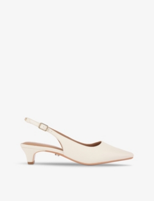 Carvela Womens Bone Carina Slingback Faux-leather Courts