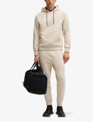 HUGO BOSS MENS BOSS DRAWSTRING-WAIST COTTON-BLEND JOGGING BOTTOMS 