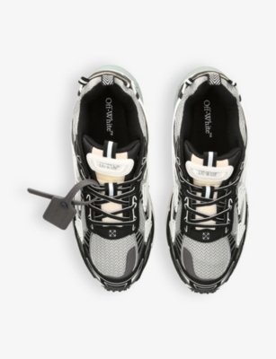 Off-white Ow Be Right Back Grey Low Top Sneakers With Zip-tie Detail In Mesh And Leather Man In White
