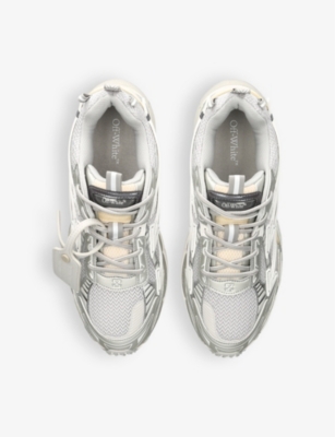 OFF-WHITE C/O VIRGIL ABLOH: Be Right Back mesh and faux-leather low-top trainers
