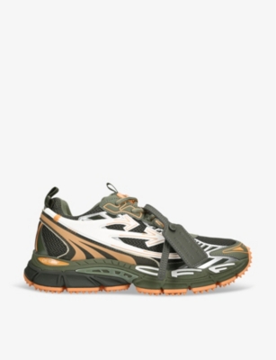 OFF-WHITE C/O VIRGIL ABLOH: Be Right Back mesh and faux-leather low-top trainers