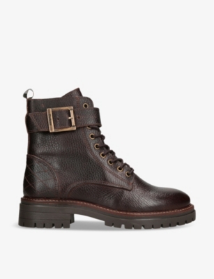 BARBOUR: Heidi lace-up leather ankle boots