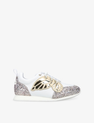 SOPHIA WEBSTER: Kids' Chiara Butterfly-Appliqué Leather Low-Top Trainers