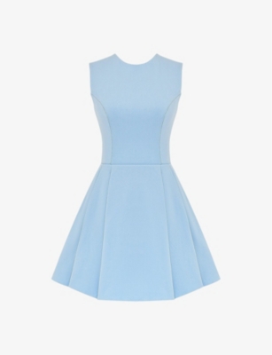 HOUSE OF CB: Ingrid round-neck cut-out cotton-twill mini dress