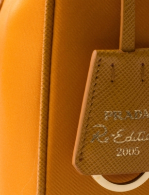 Prada Womens Orange Re-edition 2005 Mini Recycled-nylon And Leather Shoulder Bag