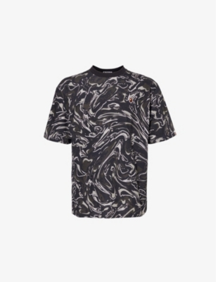 Mens A Bathing Ape Marbling Crew-Neck Relaxed-Fit Cotton-Jersey T-Shirt