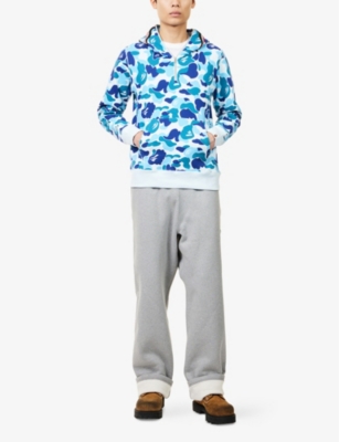 A BATHING APE: Camo-Print Half-Zip Cotton Hoody