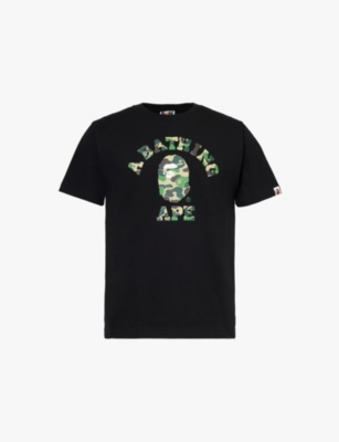 Mens A Bathing Ape Abc College Graphic-Print Cotton-Jersey T-Shirt