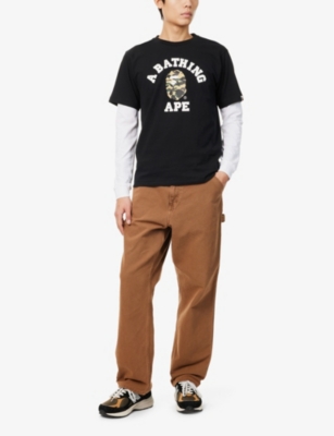 A BATHING APE: Camo College graphic-print cotton T-shirt