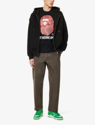 A BATHING APE: Camouflage logo-print cotton-jersey T-shirt