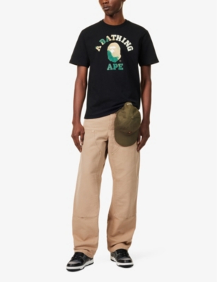 A Bathing Ape Tie Dye College T-shirt In Black
