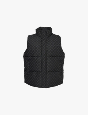 DAILY PAPER MENS PONDO PADDED WOVEN GILET BLACK 