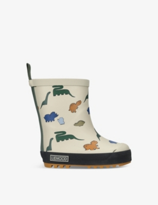 LIEWOOD GREY MIXED KIDS' MASON DINOSAUR THERMO WELLINGTON BOOT 