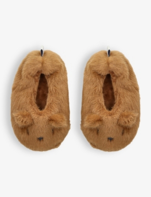 Shop Shoe The Bear Brown Kids' Aviaja Bear Polyester Slippers Eur 30 / 12 Uk