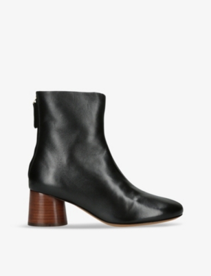 Mansur Gavriel Womens  Glove Heeled Leather Ankle Boots In Black