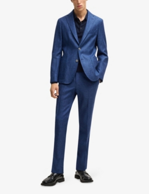Straight-Leg Slim-Fit Stretch-Woven Trousers