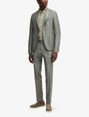 BOSS: Straight-Leg Slim-Fit Stretch-Woven Trousers
