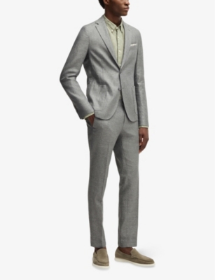 BOSS: Notched-Lapel Single-Breasted Slim-Fit Woven Blazer