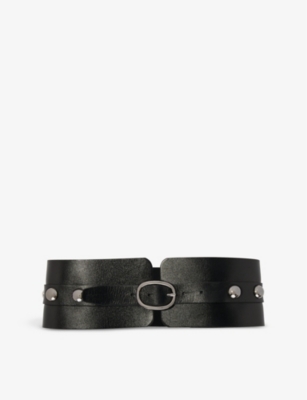 MAJE Studded leather belt Selfridges