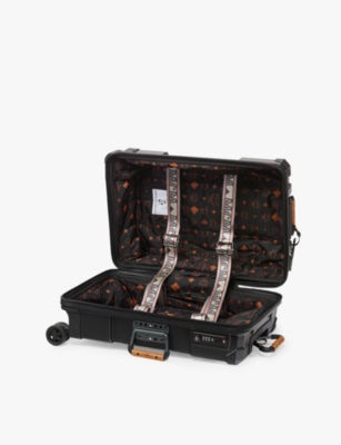 Harper Collective Black  X Mcm 4-wheel Recycled-plastic Expandable Cabin Suitcase 56.6cm In Black