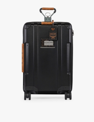 Harper Collective Black  X Mcm 4-wheel Recycled-plastic Expandable Cabin Suitcase 56.6cm In Black