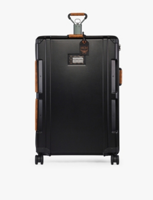 Harper Collective Black  X Mcm Large 4-wheel Recycled-plastic Suitcase 79cm In Black