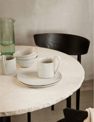 Ferm Living Off-white Speckle Flow Medium Porcelain Plate 22cm In Off-white Speckle