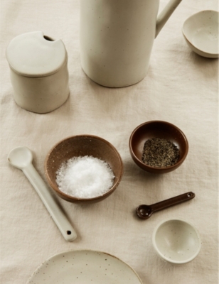 Ferm Living Off-white Speckle Flow Small Porcelain Plate 15cm In Off-white Speckle