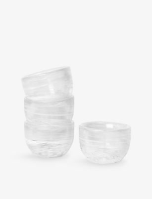 Ferm Living Tinta Set Of Four Glass Egg Cups In White