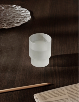 FERM LIVING: Ripple geometric-contour drinking glasses set of four