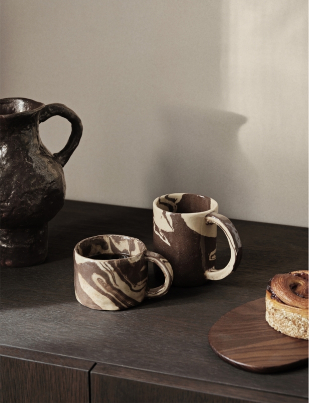 Ryu Low marble-pattern stoneware mug