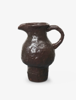 FERM LIVING: Doro textured glazed-terracotta jug 20cm