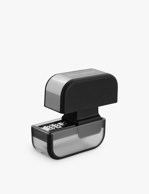 Logo-embossed stainless-steel garlic cutter 9cm