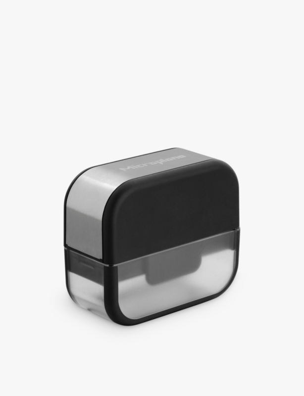 Logo-embossed stainless-steel garlic cutter 9cm