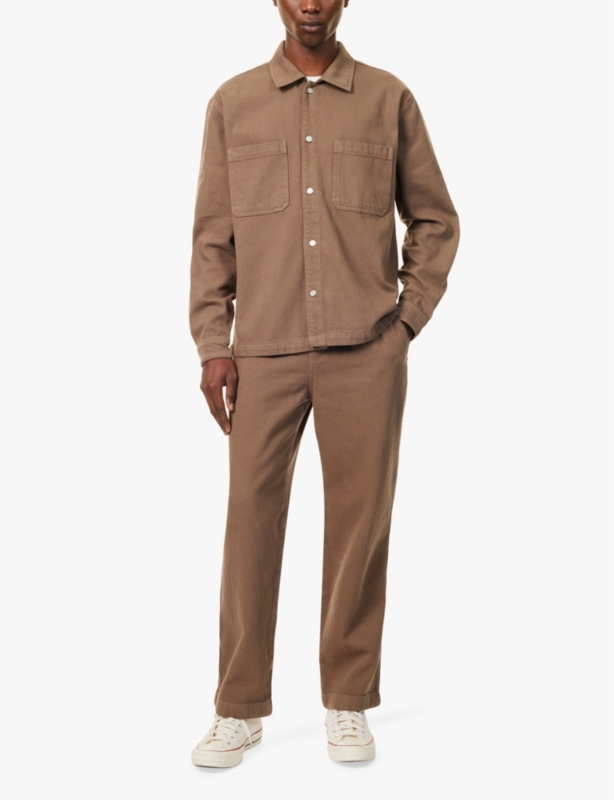 Double-pocket relaxed-fit cotton-terry shirt