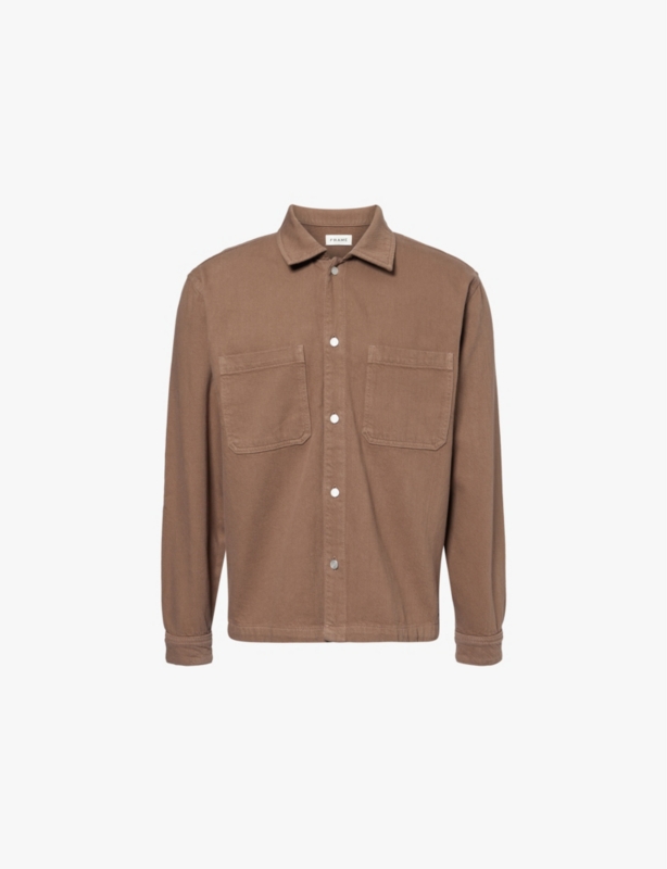 Double-pocket relaxed-fit cotton-terry shirt