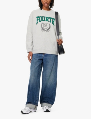 4TH & RECKLESS: Arlo text-embroidery cotton-jersey sweatshirt