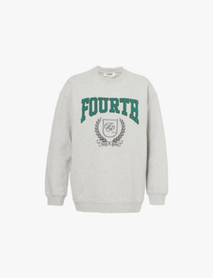 4TH & RECKLESS: Arlo text-embroidery cotton-jersey sweatshirt
