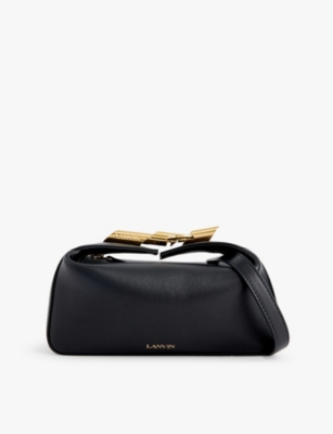 Shop Lanvin Womens Black Haute Sequence Leather Clutch Bag