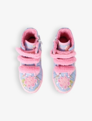 LELLI KELLY: Kids' Brooke bead-embellished woven high-top trainers