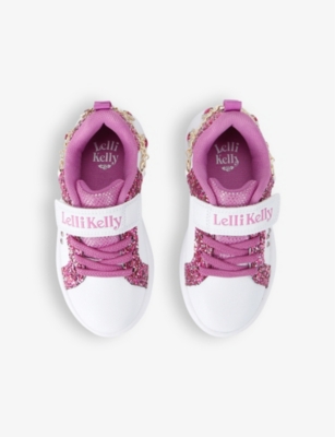 LELLI KELLY PURPLE KIDS' GIOIELLO GEM-EMBELLISHED WOVEN TRAINERS EUR 33 / 1 UK 