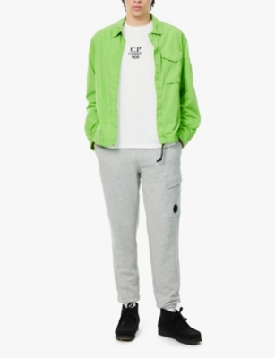 CP COMPANY: Excl 909 logo-embroidered long-sleeve cotton T-shirt