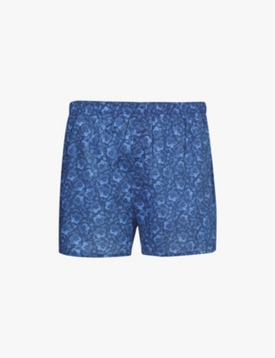 Sunspel Mens Autumn Breeze Elasticated Waistband Regular-fit Cotton Boxer Shorts In Autumn Breeze